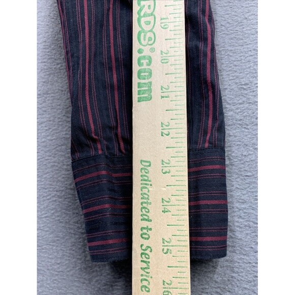 Axcess Button Up Shirt Mens Large Black Red Striped Classic Fit Long Sleeve - Picture 6 of 16